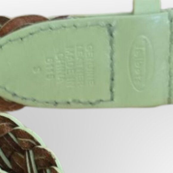 Talbots Light Green Genuine Leather Braided Belt S NWOT - Picture 8 of 8